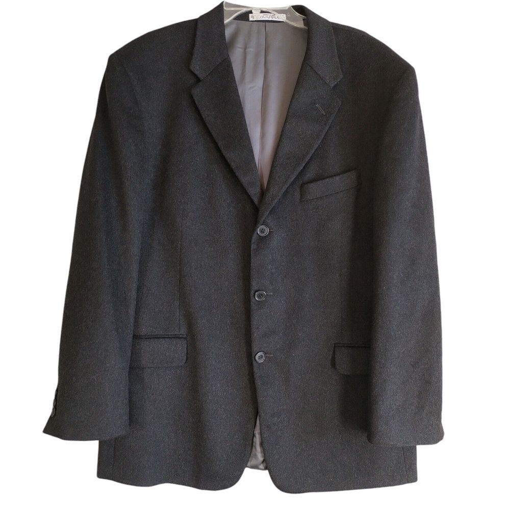 Emanuel Ungaro 44R Cashmere Wool Charcoal Gray Covarra Sports Jacket Blazer